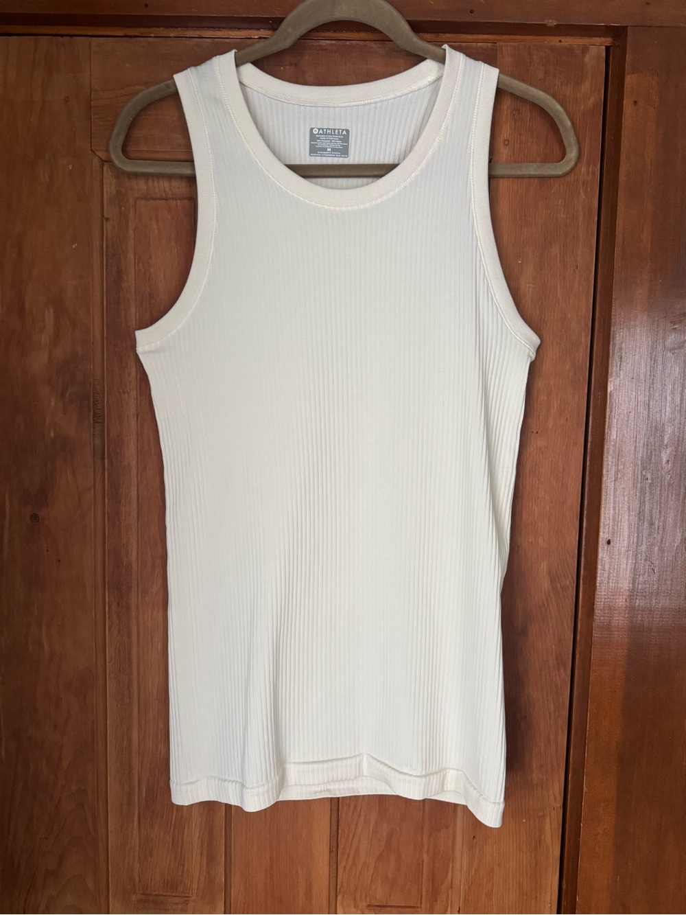 Athleta Women's Cream Ribbed Tank Top